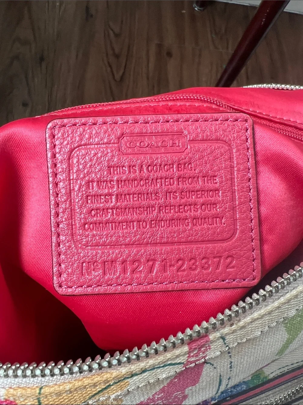 Coach Multicolor Circle Print Shoulder Bag with Silver Handles